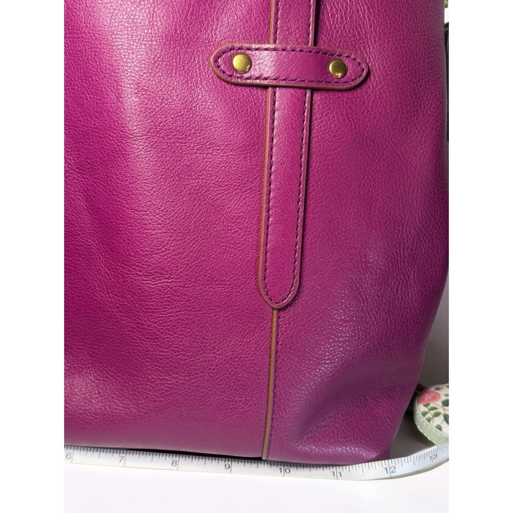 Fossil Felicity Satchel Tote Fuchsia Pink Leather Crossbody Handbag Hardware Nw - Picture 9 of 14